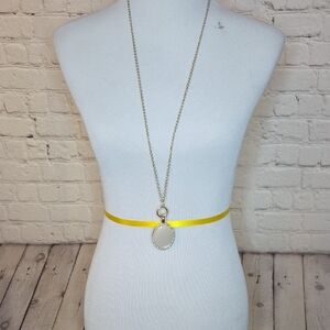 Premier Designs Gold Necklace with Cream Pendant